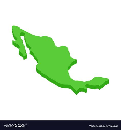 Mexico Map Icon Isometric 3d Style Royalty Free Vector Image