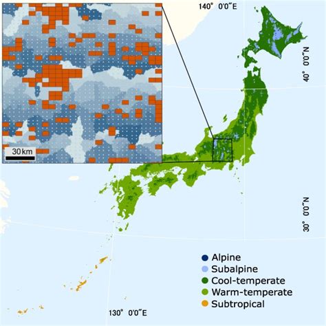 Climatic Zone In Japan And The Positional Relationship With Gis Data