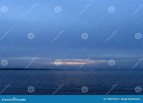 Blue Sky After Sunset Time Before Twilight Glow Blue Hour Stock Photo