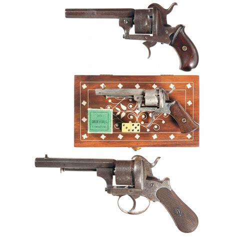 Three Double Action Pinfire Revolvers A Guardian Double