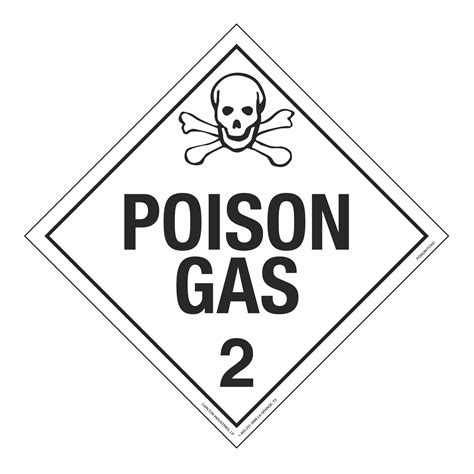 Class Poison Gas Worded Placard Carlton Industries