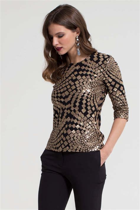 Womens Hotsquash Gold Sequin Top Gold Gold Sequin Top Sequin Top