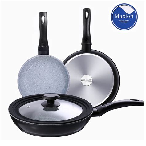 glass cookware pan frying safe stove induction aluminum coating silicone dishwasher inch nonstick piece compatible lid granite non stick amazon