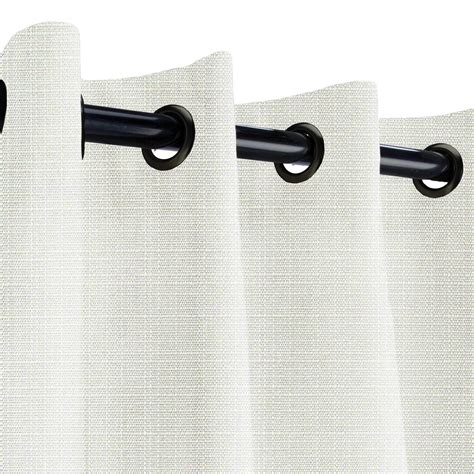 Sunbrella Linen Natural Outdoor Curtain With Nickel Grommets 50 In X