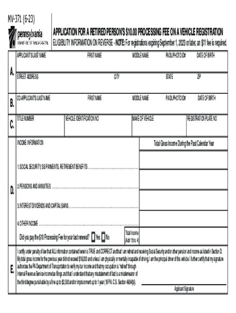 2023 Form Pa Mv 371 Fill Online Printable Fillable Blank Pdffiller