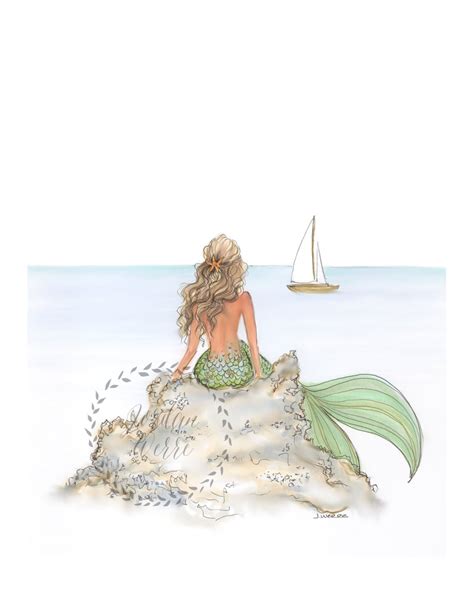 Mermaid Rock Blonde Mermaid Art Mermaid Decor Mermaid Etsy