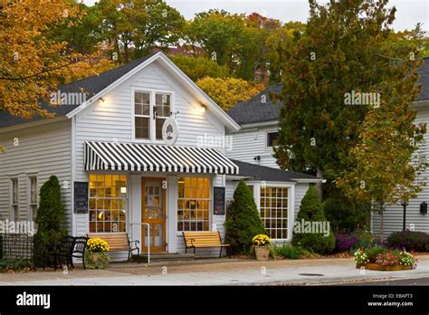 The Mainstreet Shops And Stores In Downtown Harbor Springs Michigan USA Stock Photo Alamy