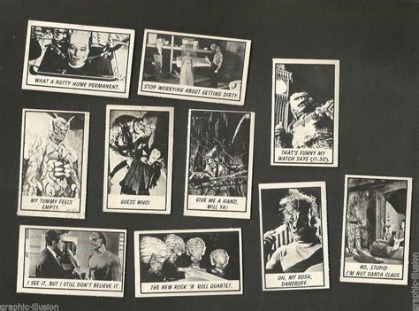 We did not find results for: Thirty ORIGINAL MONSTER trading cards 1960's American International PicturesTINY For Sale