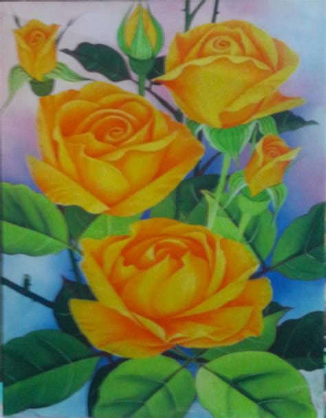 74 Inspirasi Lukisan Bunga Rose Gambar Lukisan