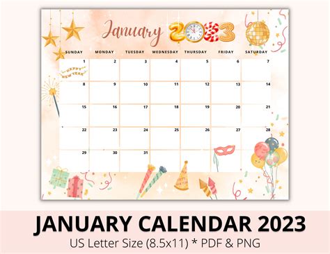 Editable Holiday January 2023 Calendar Wall Calendar 23 Etsy Canada