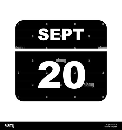 September 20th Date On A Single Day Calendar Stock Photo Alamy