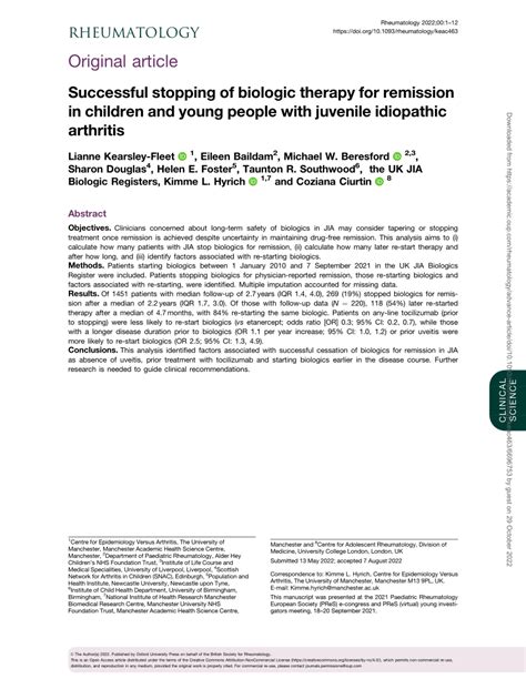 Pdf Successful Stopping Of Biologic Therapy For Remission In Children