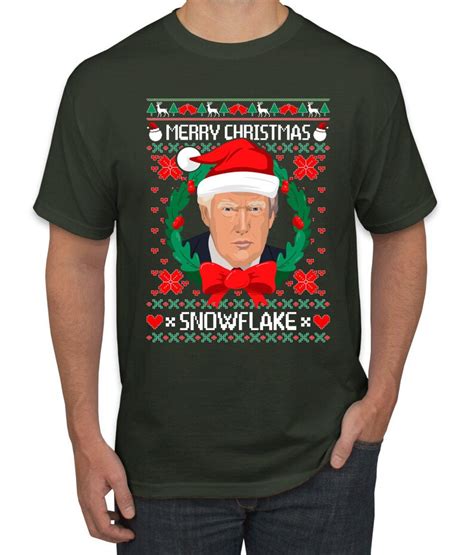 Funny Christmas Donald Trump Shirt Merry Christmas Snowflake Etsy