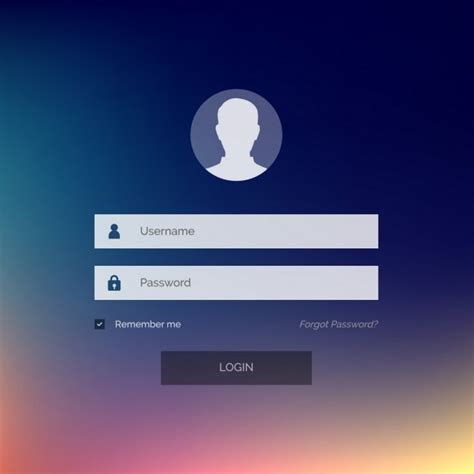 Modern Login Form Interface Design With Username And Password Vector