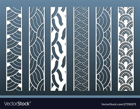 Borders For Laser Cutting Set Seamless Patterns Vector Image