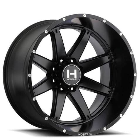 22 Hostile Wheels H109 Alpha Satin Black Off Road Rims Hst052 2