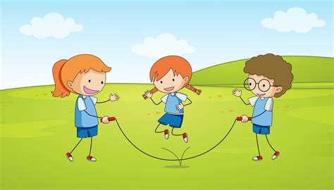 Kids Jumping Rope Free Vector Art 11302 Free Downloads