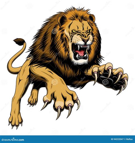 Angry Lion Cartoon Vector 45573465