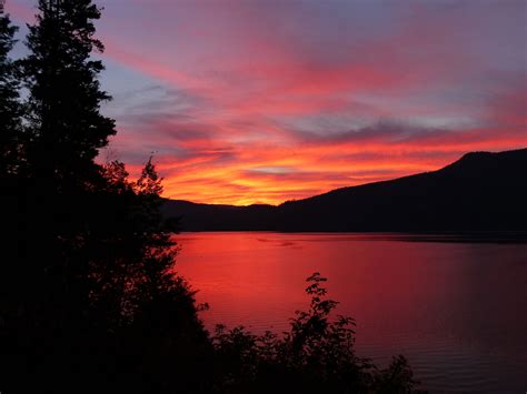Red Dusk Skies In British Columbia Canada Image Free Stock Photo