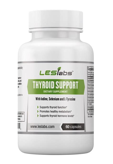 Leslabs Thyroid Support 60 Vegetarian Capsules Supports Healthy
