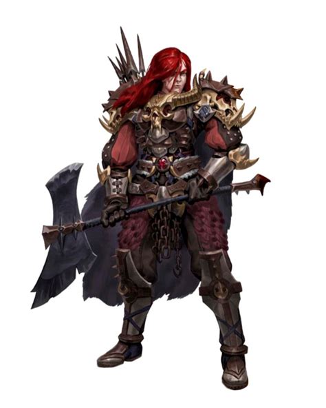 Remember that all animals gain the fiendish creaturetemplate, which grants darkvision, spell resistance, smite once per day, and dr and energy resistance based on the creature's hit dice. Human Antipaladin Fighter Axe - Pathfinder 2E PFRPG DND D&D 3.5 5E d20 fantasy | Fantasy female ...