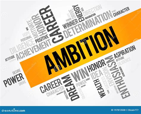 Ambition Word Cloud Collage Business Concept Background Stock