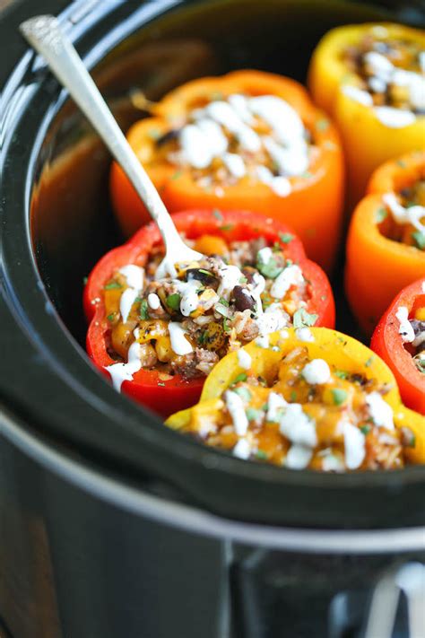 Slow Cooker Stuffed Peppers Damn Delicious