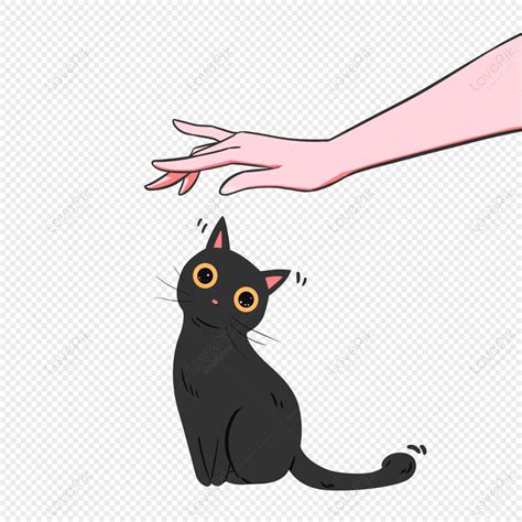 Dibujado A Mano Acariciando El Gesto De Gato Negro Png Imágenes Gratis