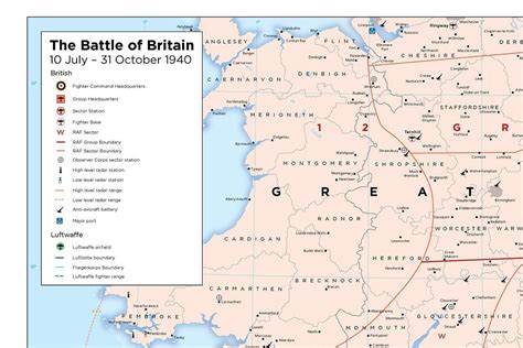 Battle Of Britain Map 1940 Downloadable Jpeg Etsy Hong Kong