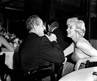 Marilyn with Daryl Zanuck at a party at Romanoff's Restaurant in ...