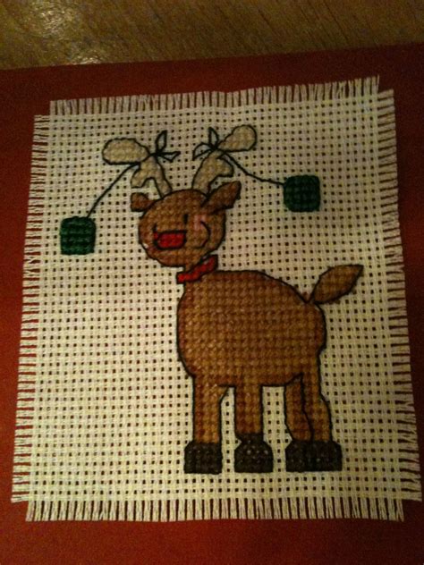 reindeer cross stitch christmas punto de cruz puntos navideño
