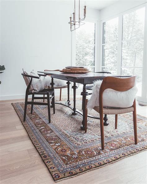 2018 Dining Room Trend We Are Seeing A Large Area Rug For Under The