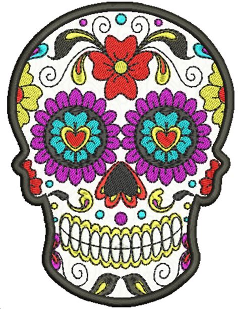 Sugar Skull Applique 001 Machine Embroidery Designs By Sew Swell