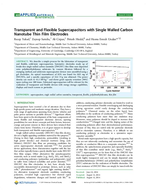 Pdf Transparent And Flexible Supercapacitors With Single Walled