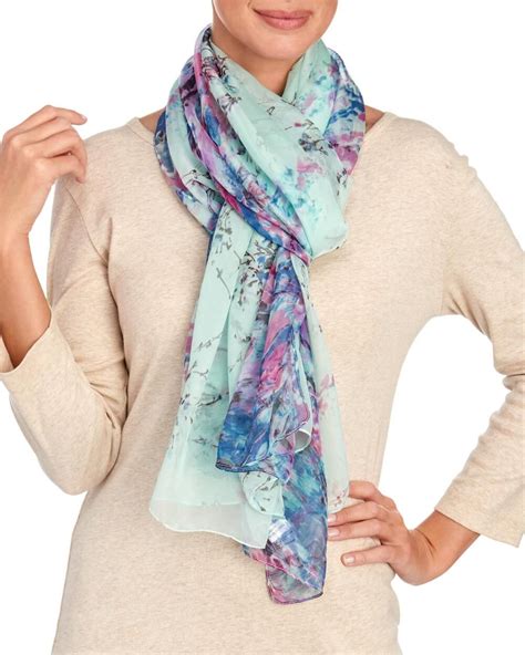 Floral Print Chiffon Scarf Scarves And Wraps Accessories Jewelry