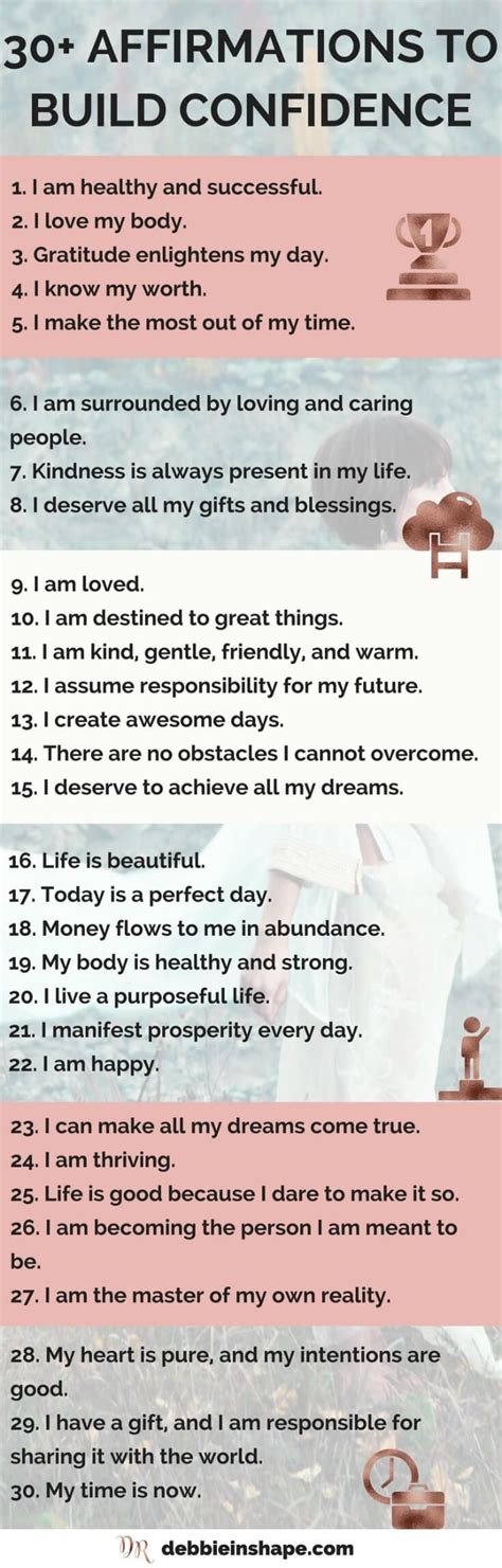 30 More Affirmations To Build Confidence And Overcome Fear Debbie