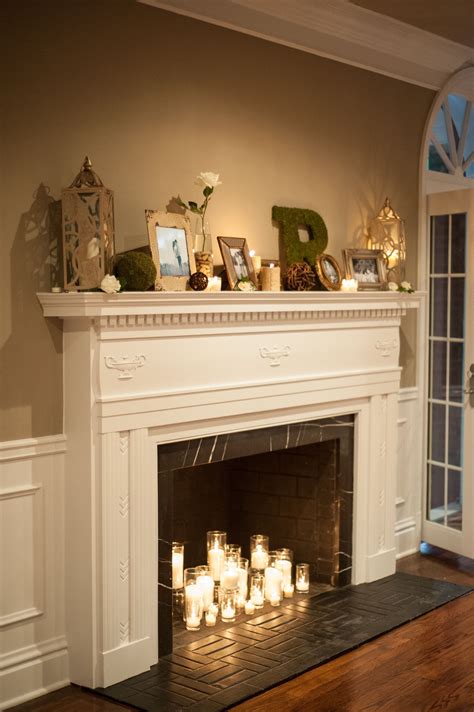 The Knot Yourstruly Candles In Fireplace Fireplace Decor Candles