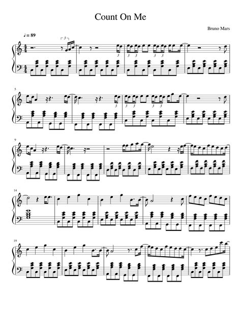 Bruno Mars Count On Me Easy Piano Tutorial Sheet Music For Piano