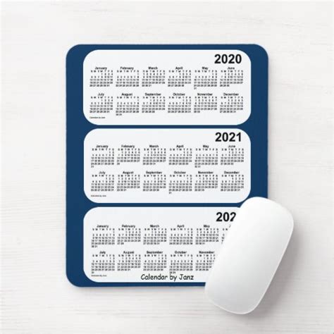 2020 2022 Police Box Blue 3 Year Calendar By Janz Mouse Pad Zazzle
