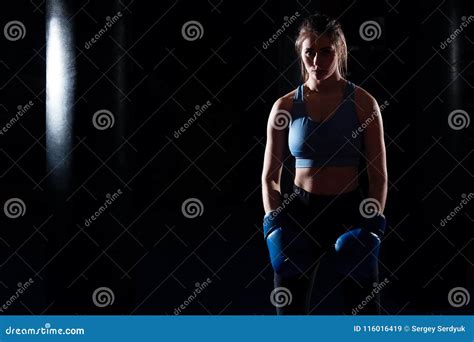 woman with black boxing wraps and boxing gloves on hands boxing stock image image of fight