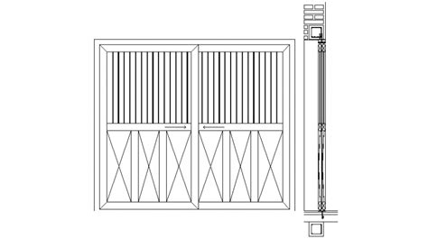 Entrance Gate Drawings 2d View Elevation Autocad File Cadbull