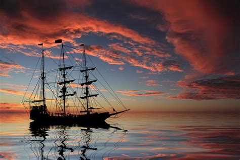 Pirate Ship At Sunset Photograph By Shane Bechler Fine Art America