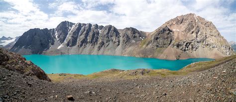 Amazing Turquoise Lake Ala Kul Kyrgyzstan Stock Image Image Of Pure
