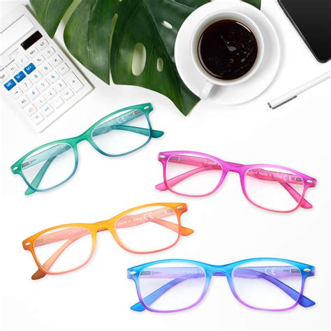 Eyeguard 4 Pack Reading Glasses For Women Fashion Colorful Gradient Readers 400