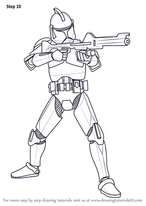 Step By Step How To Draw Clone Trooper From Star Wars