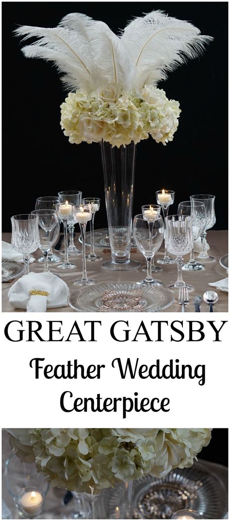 Roaring 20s Great Gatsby Inspired Feather Wedding Centerpiece