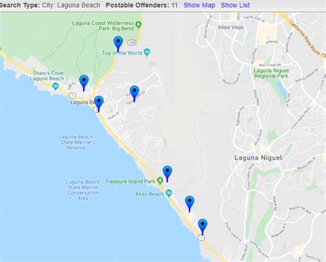 Sex Offenders In Laguna Beach Halloween Safety Map 2019 Laguna Beach