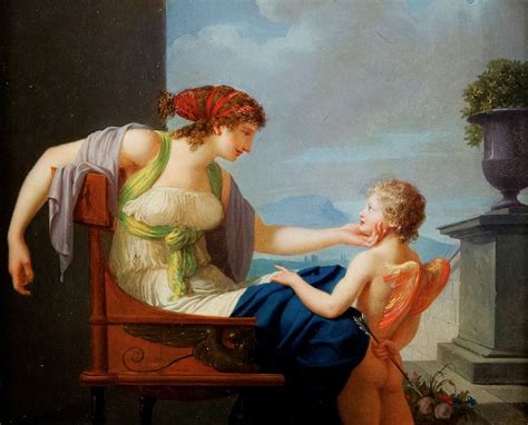 Venus And Cupid By Jean Baptiste Regnault French 18th Century Oil