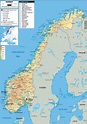 Norway Map (Physical) - Worldometer