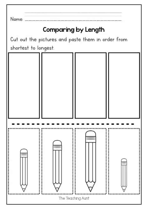 Free Comparing Lengths Worksheets The Teaching Aunt